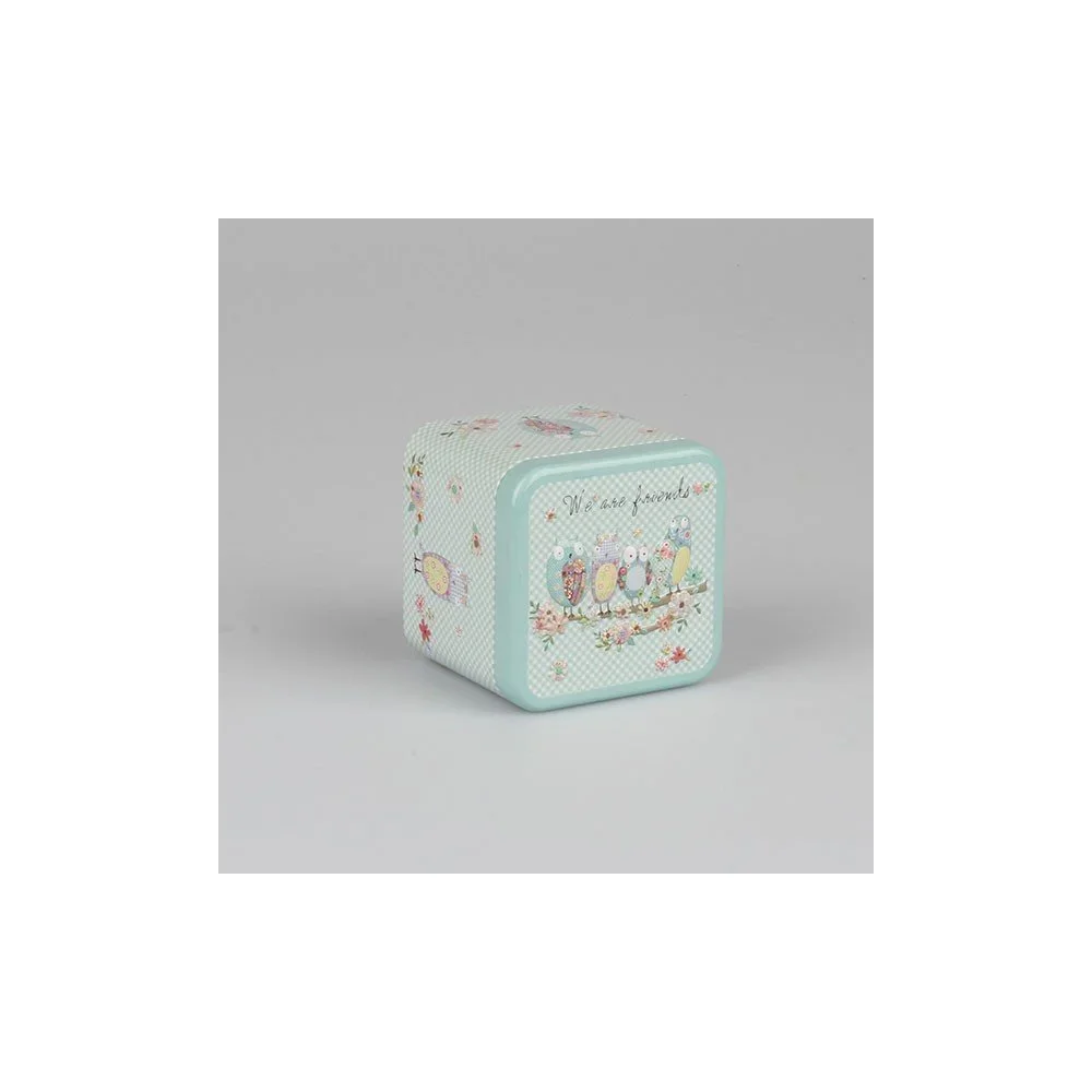 Modrá plechová dóza Dakls Sweet Pastel,délka 7,5 cm v:845858