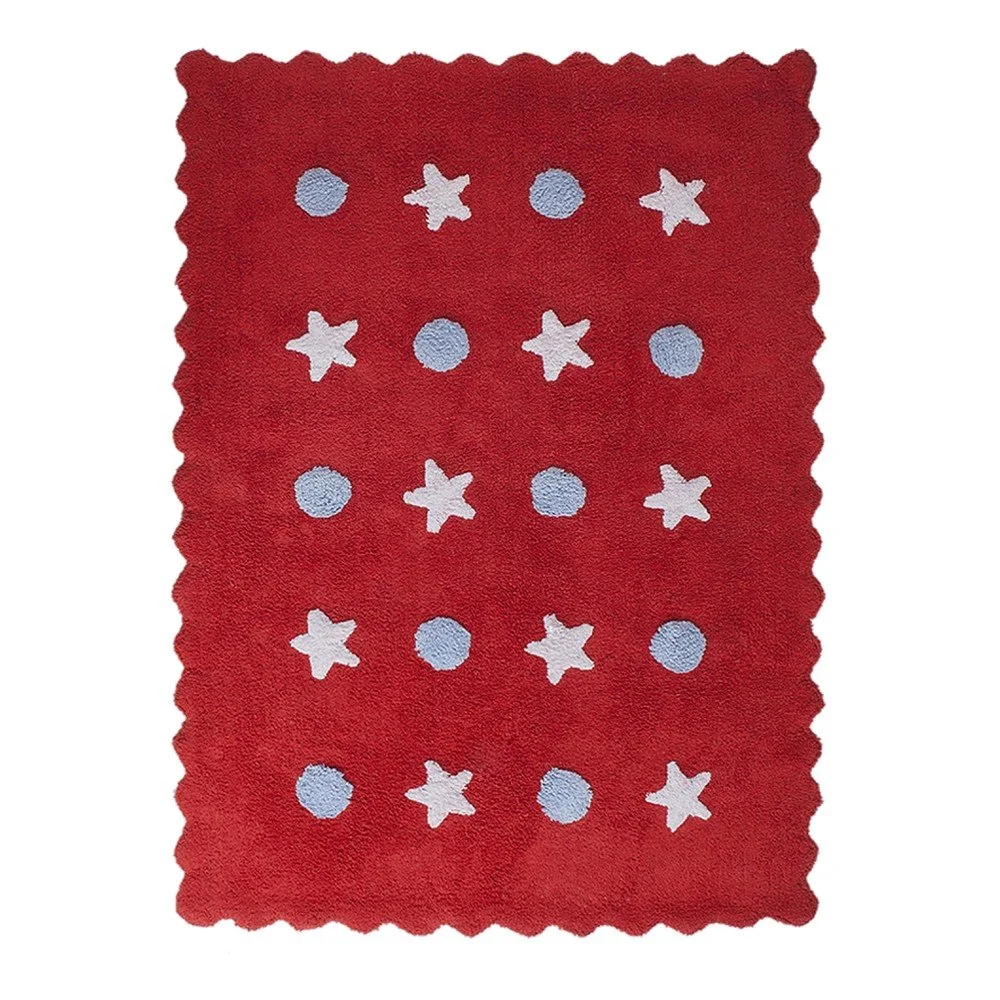 Červený bavlněný koberec Happy Decor Kids Little Waves, 160 x 120 cm v:852052