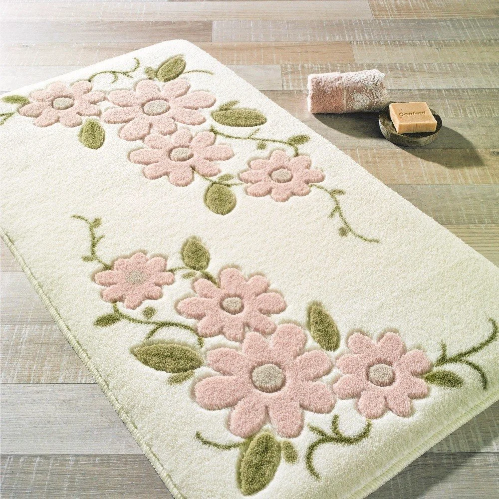 Bílá předložka do koupelny Confetti Bathmats Margherita, 57 x 100 cm v:763328