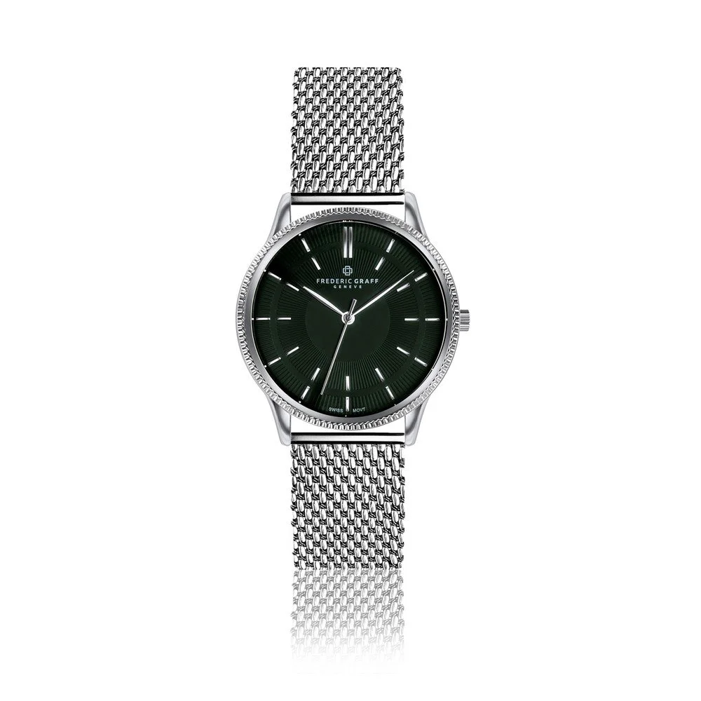 Unisex hodinky z nerezové oceli s černým ciferníkem Frederic Graff William v:1316926