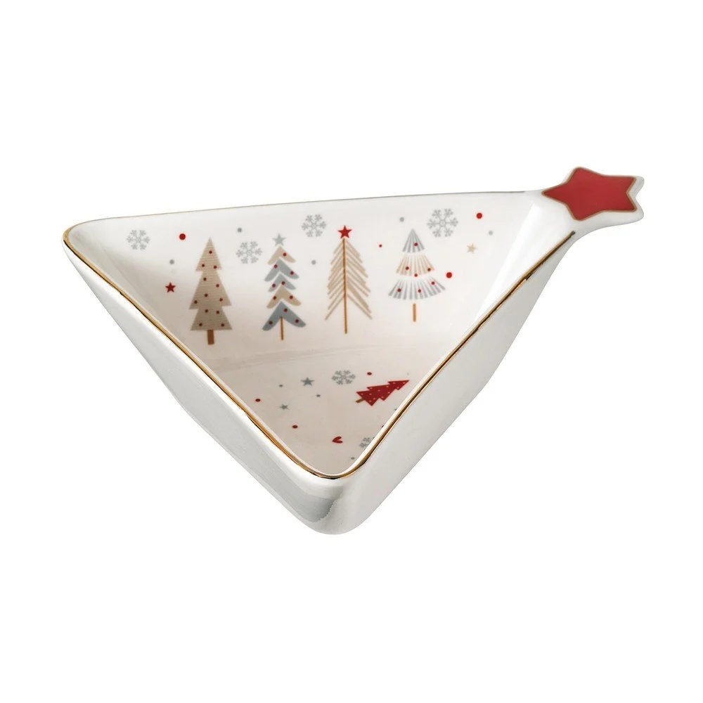 Porcelánová mísa s vánočním motivem Brandani Fiocco, délka 15 cm v:1391979