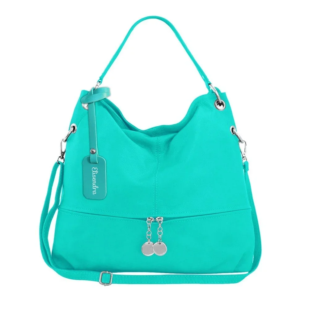 Mentolově zelená kožená kabelka Maison Bag Evelyne v:1055874