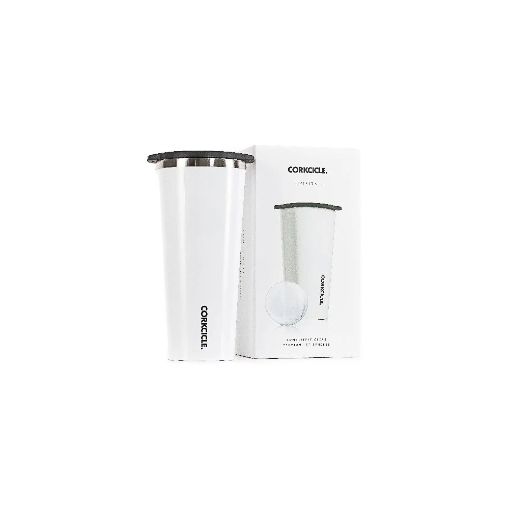 Set bílého termohrnku z nerezové oceli a formy na led Corkcicle Invisiball, 710 ml v:1233434