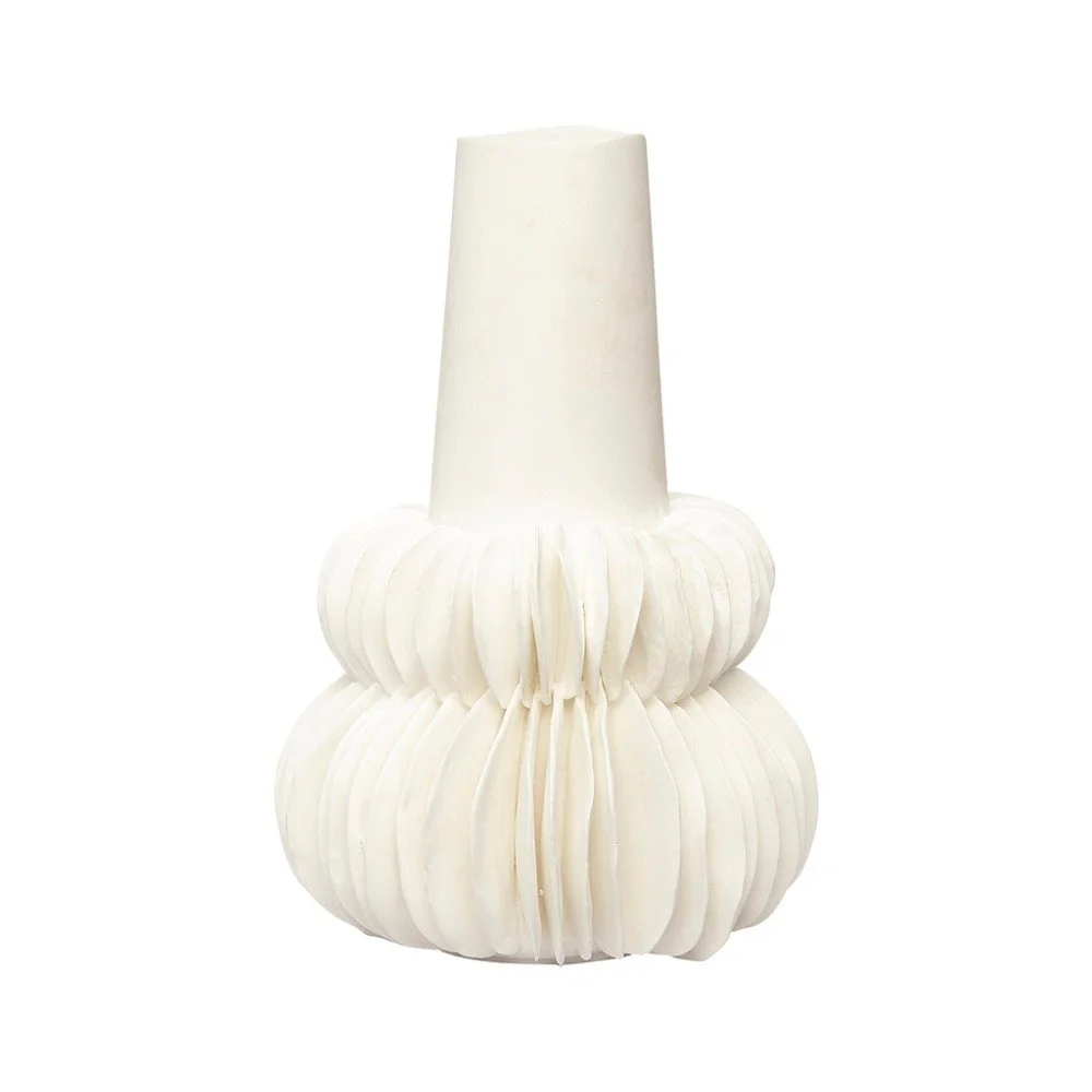 Bílá porcelánová váza Hübsch Brandi, výška 24 cm v:921372