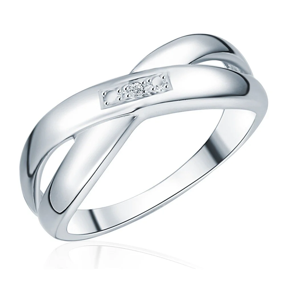 Stříbrný prsten s pravým diamantem Tess Diamonds Laura, vel. 56 v:699944