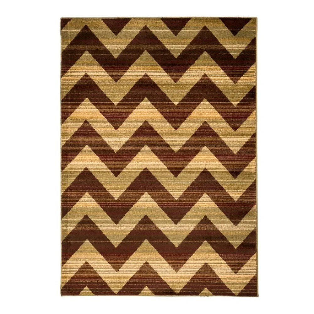 Hnědý vysoce odolný koberec Floorita Inspiration Zig Zag Duro, 80 x 150 cm v:1164846