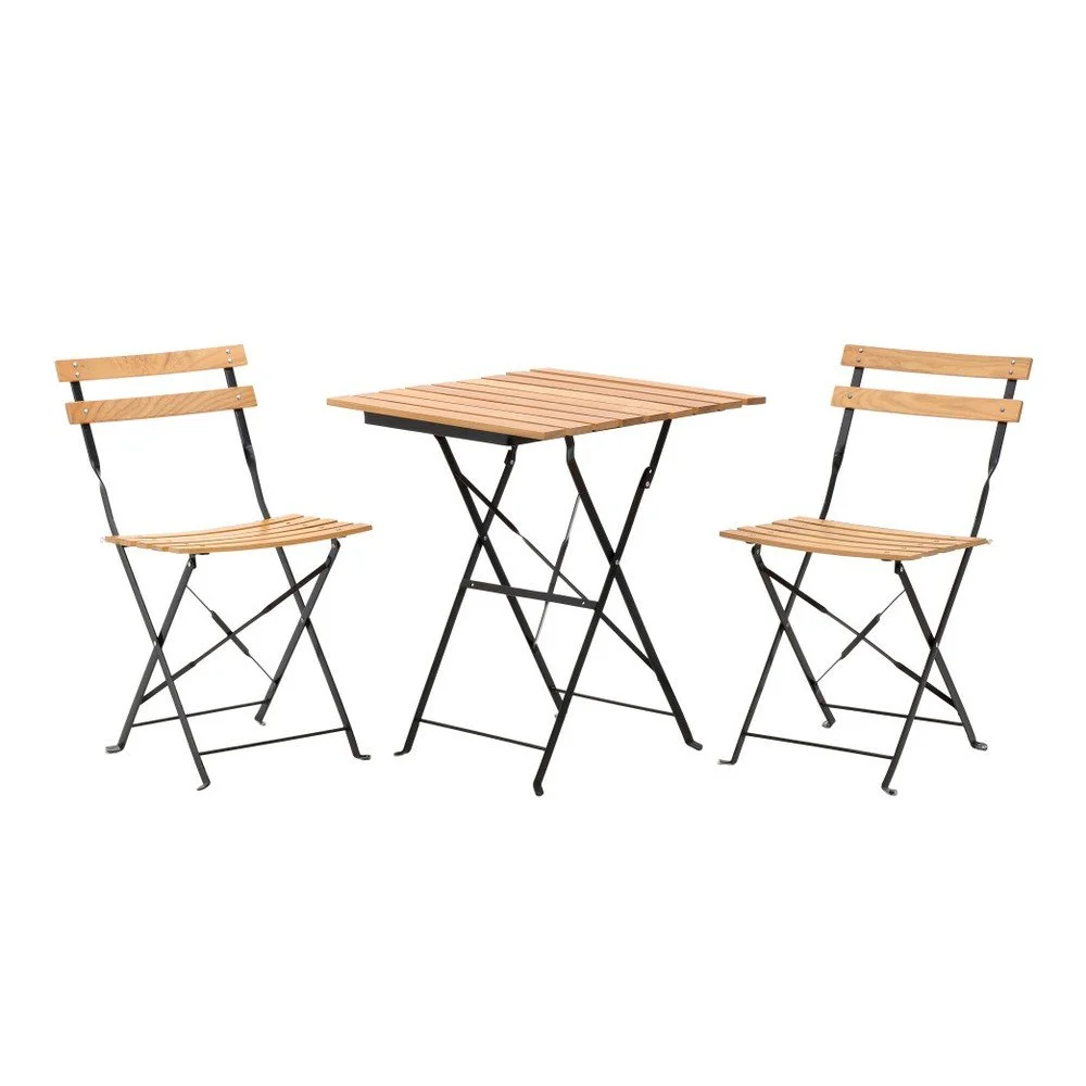 Set 2 světle hnědých zahradních židlí a stolku InArt v:1064186