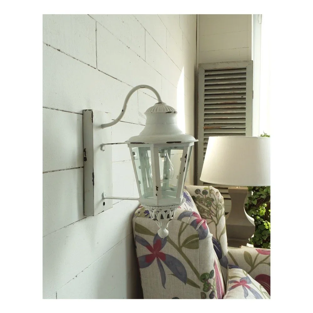 Nástěnná LED lucerna Orchidea Milano Old White v:789044