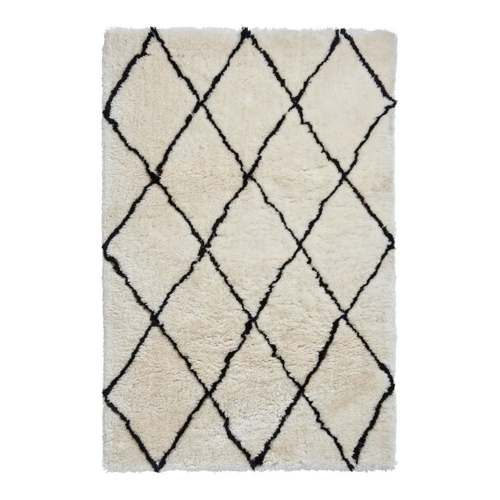 Krémově bílý koberec s černými detaily Think Rugs Morocco, 150 x 230 cm v:1172586
