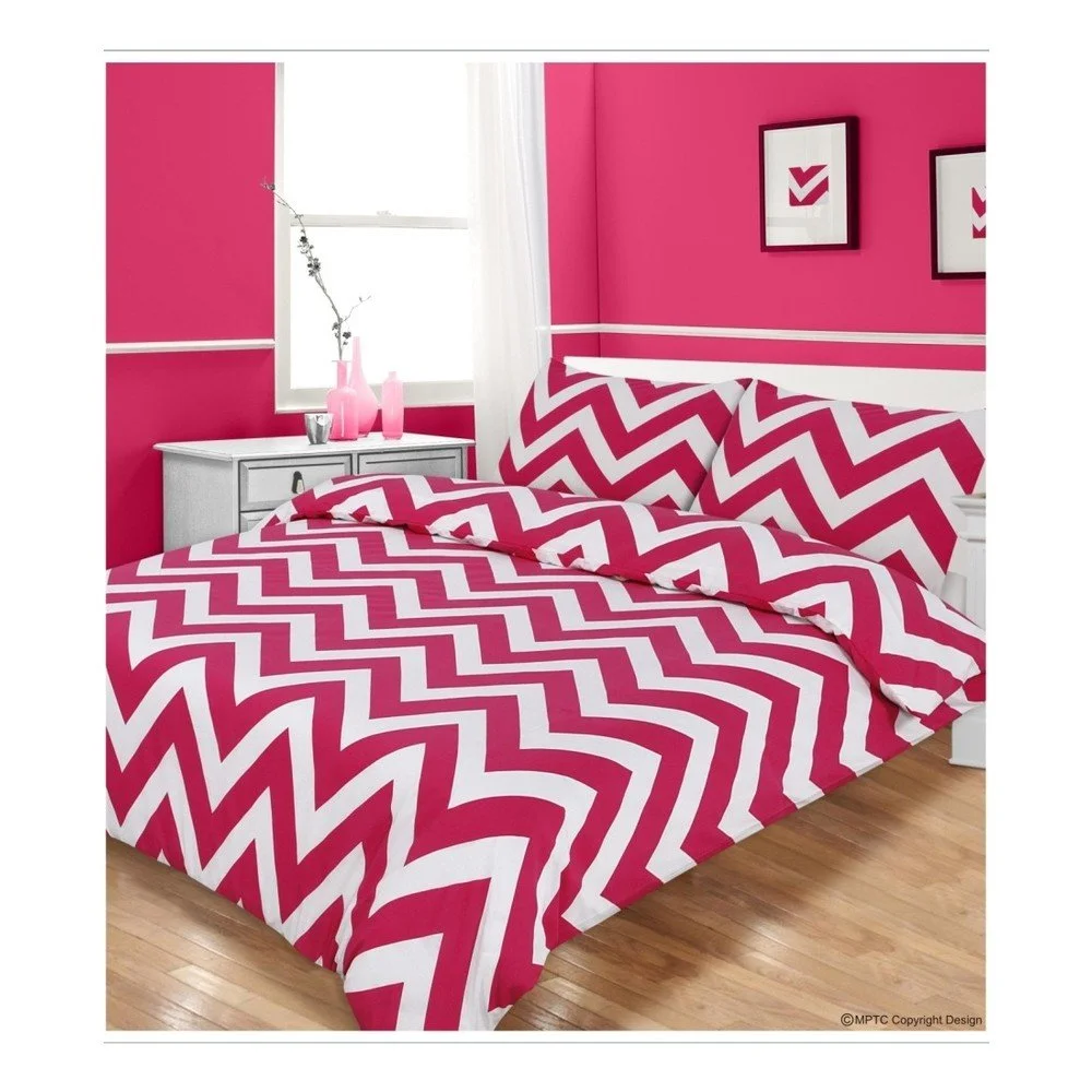 Povlečení Ashley Mills Zigzag Fuschia, 200 x 200 cm v:735096