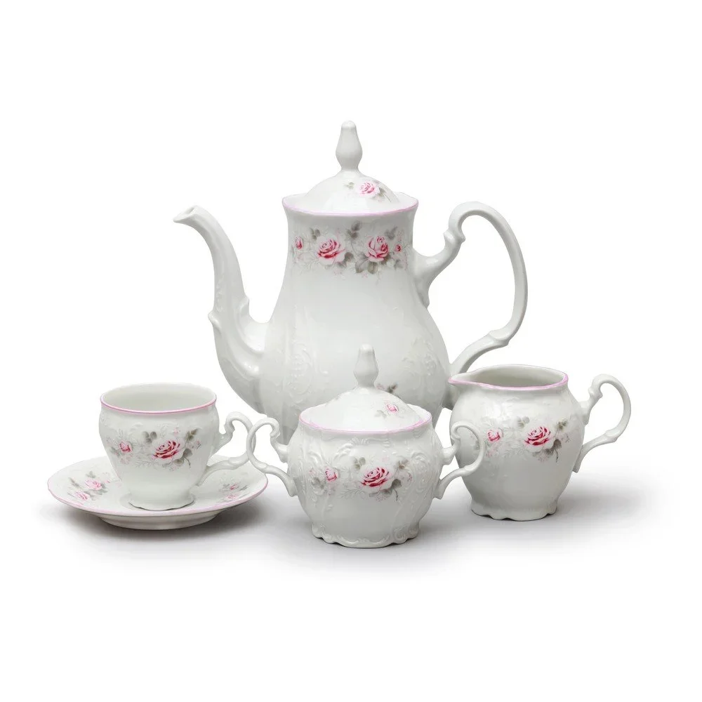 Porcelánový sada na kávu s růžičkami Thun Bernadotte v:1344121