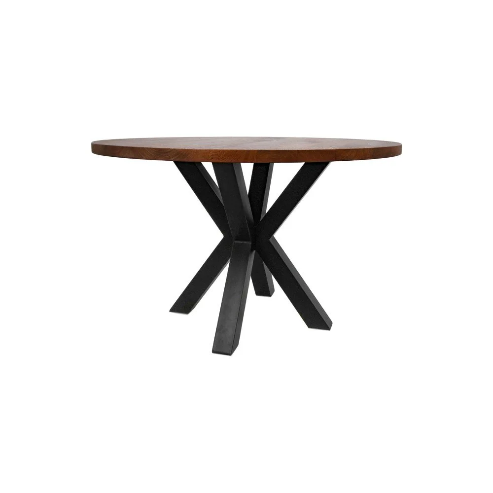 Kulatý jídelní stůl s deskou z neopracovaného mangového dřeva HMS collection, ⌀ 120 cm v:1253730