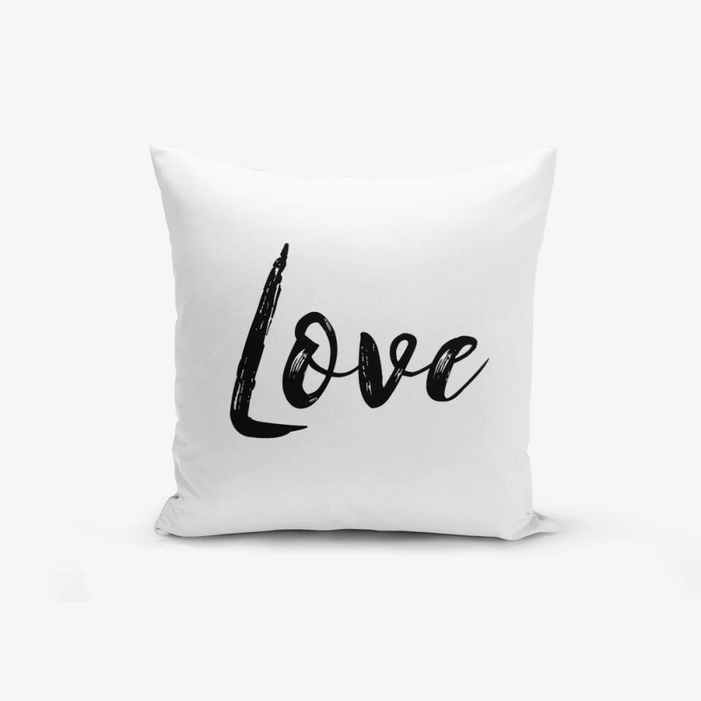 Povlak na polštář s příměsí bavlny Minimalist Cushion Covers Love Writing, 45 x 45 cm v:1166510