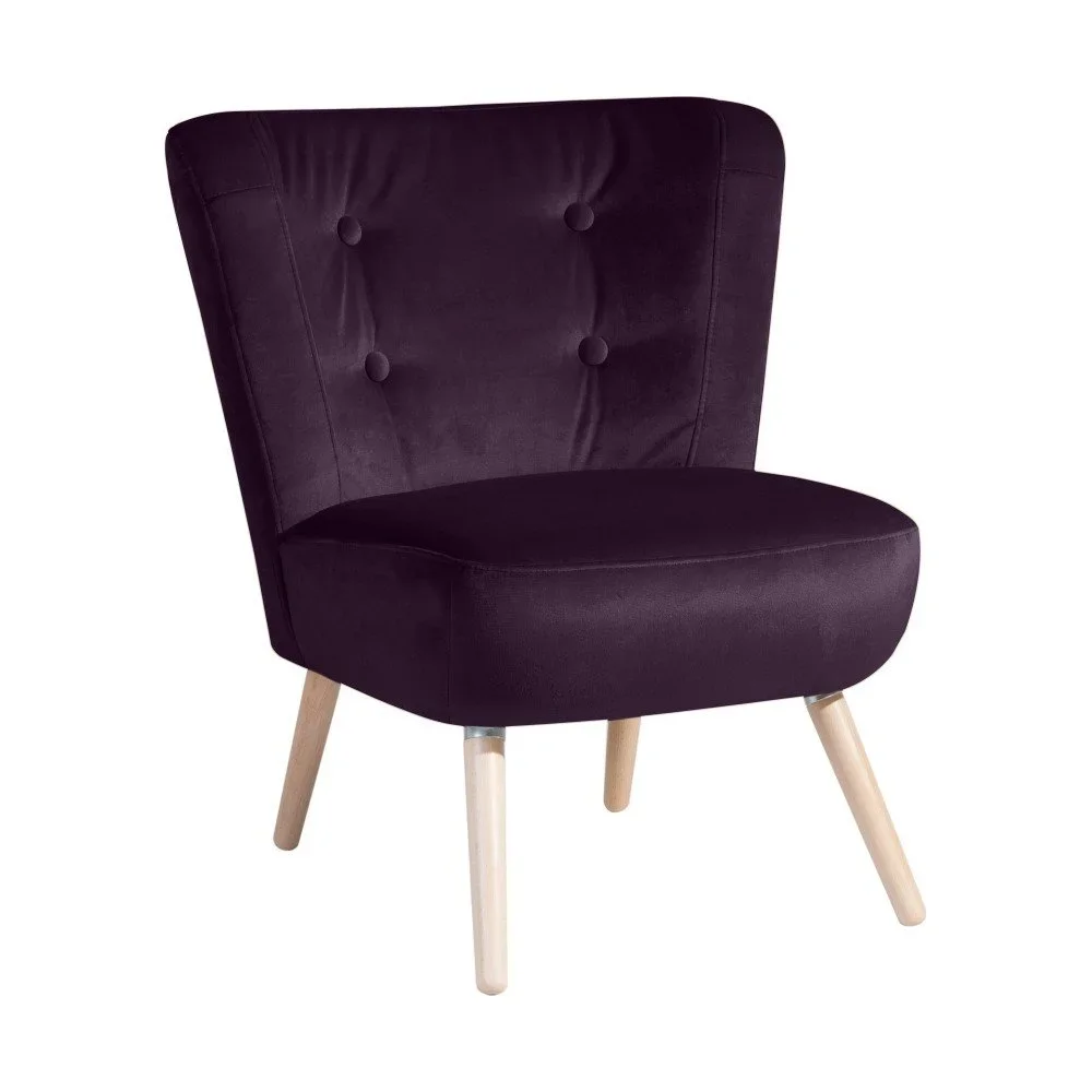 Fialové křeslo Max Winzer Neele Velvet v:909194