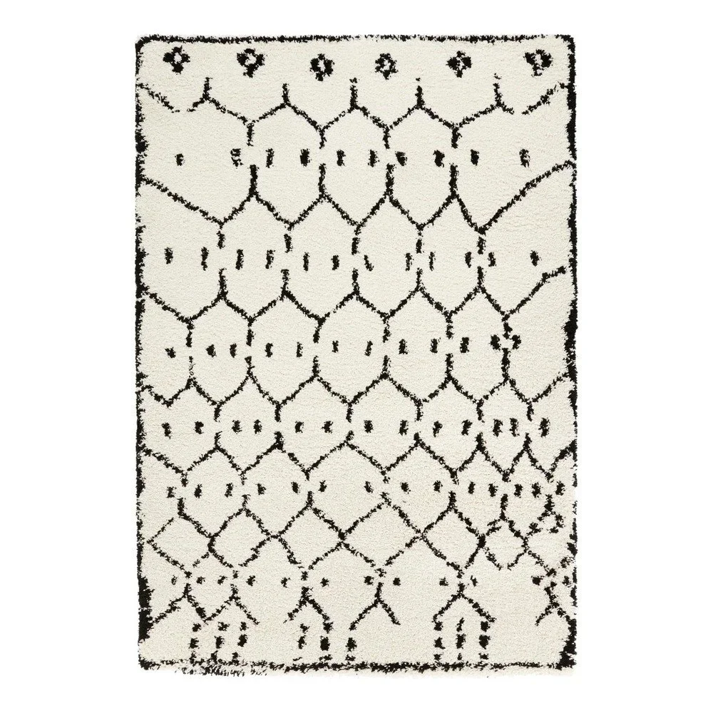 Bíločerný koberec Mint Rugs Allure Ronno White, 160 x 230 cm v:919698