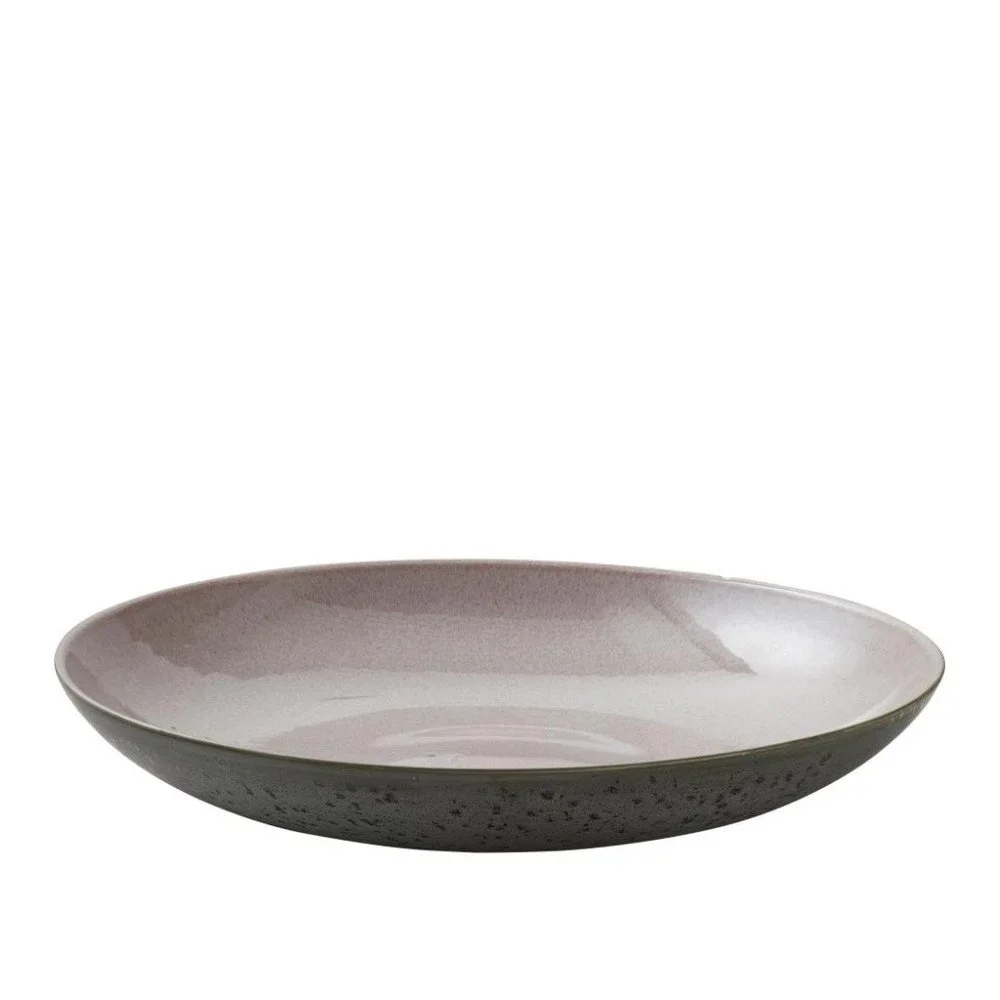 Šedá kameninová servírovací mísa s vnitřní glazurou v růžové barvě Bitz Mensa, průměr 40 cm v:1223472