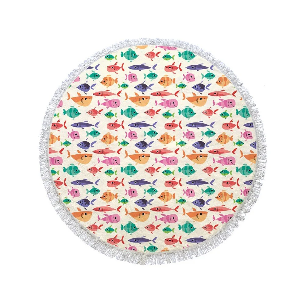 Kruhová osuška Where Is The Fish, ⌀ 105 cm v:825148