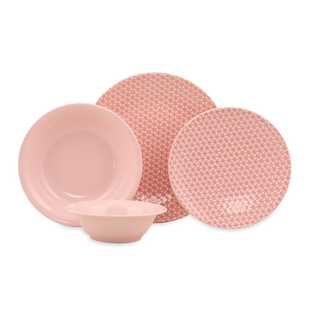 24dílná sada růžovo-bílého porcelánového nádobí Kütahya Porselen Amelia v:1405433