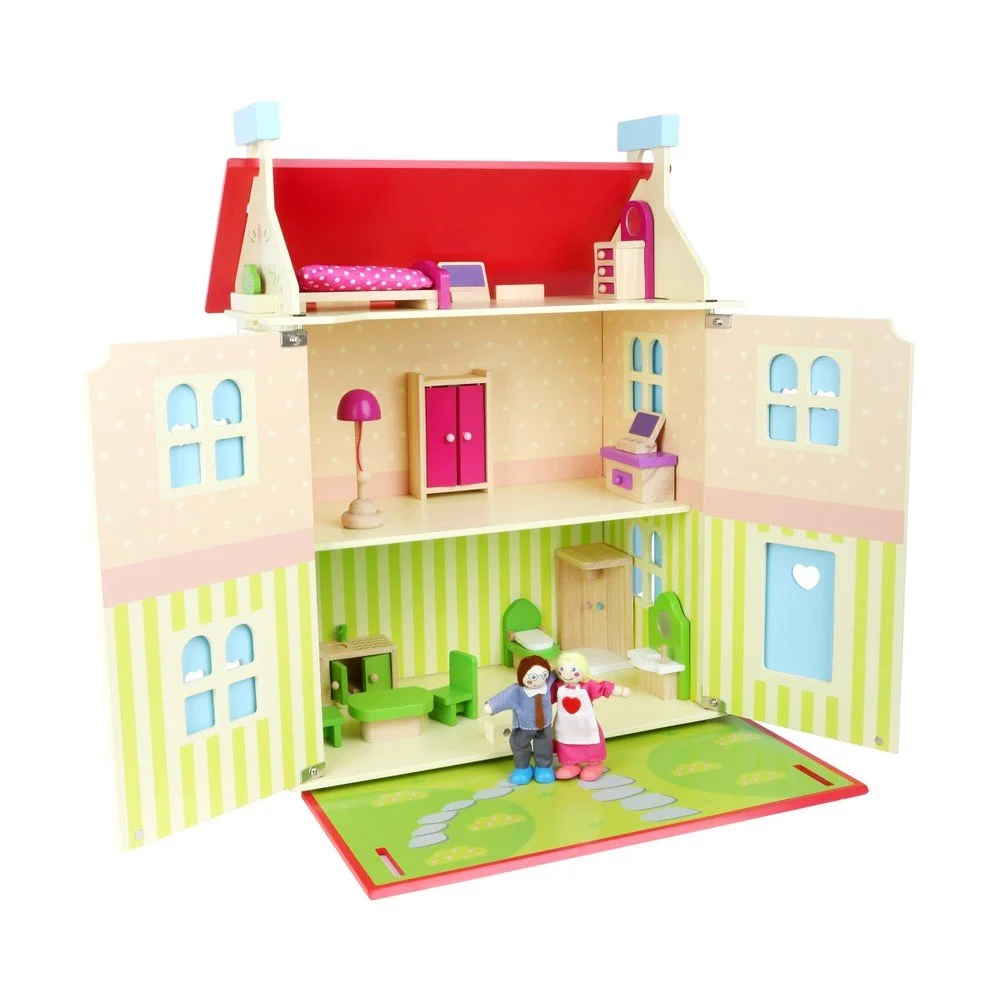 Dřevěný domeček s odnímatelnou střechou pro panenky Legler Doll v:1277552