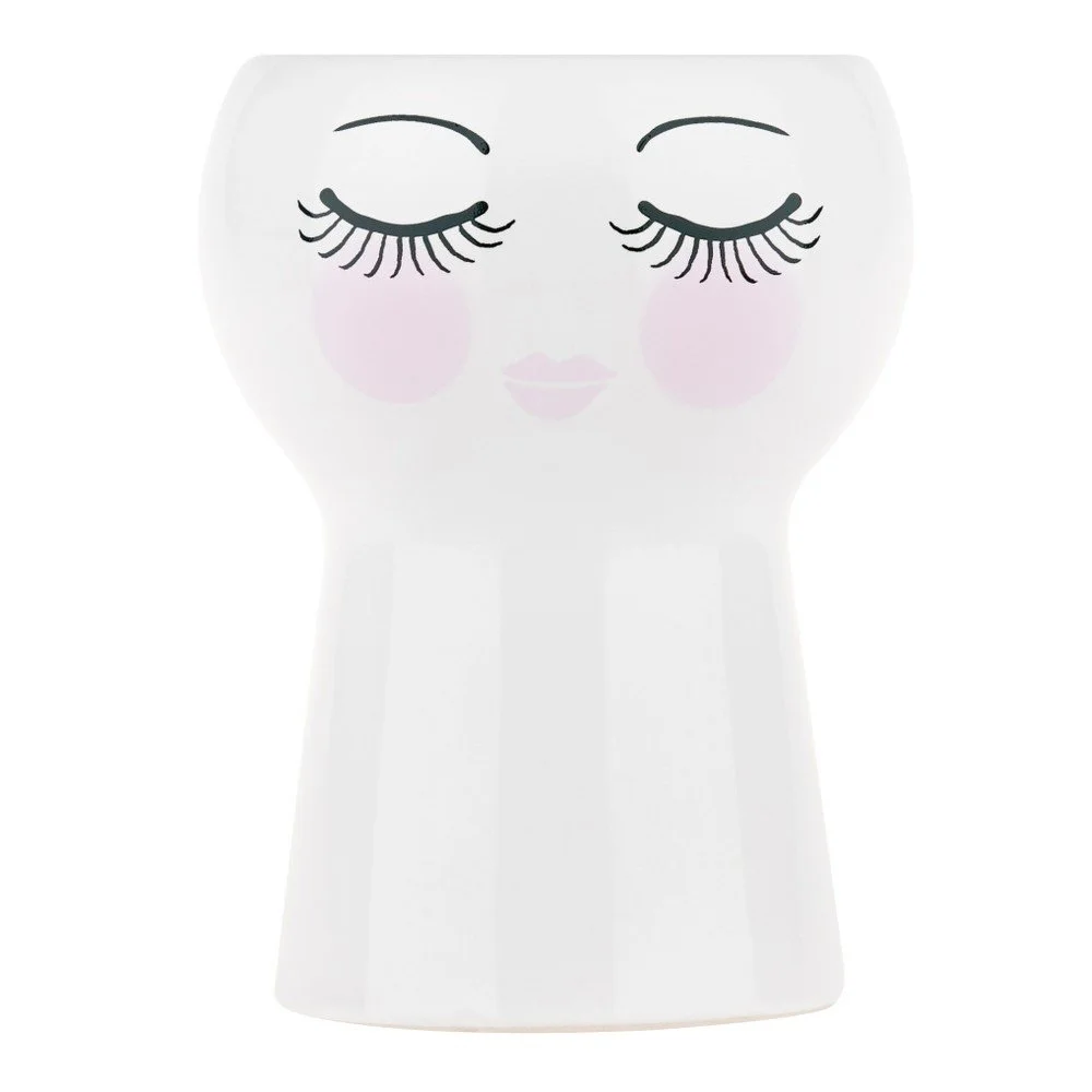 Bílý květináč Miss Étoile Closed Eyes, 16 cm v:764478