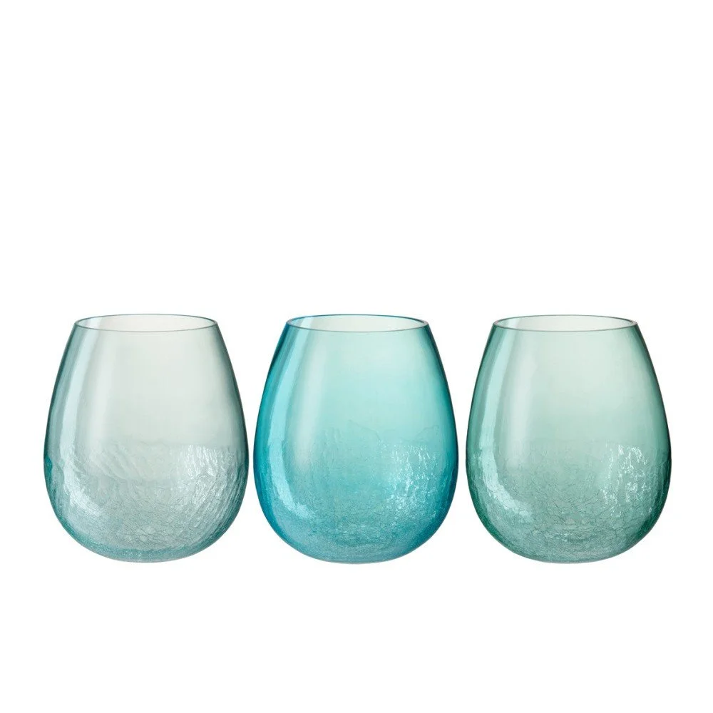 Sada 3 sklenic J-Line Evergreen, 22 x 25 cm v:767568