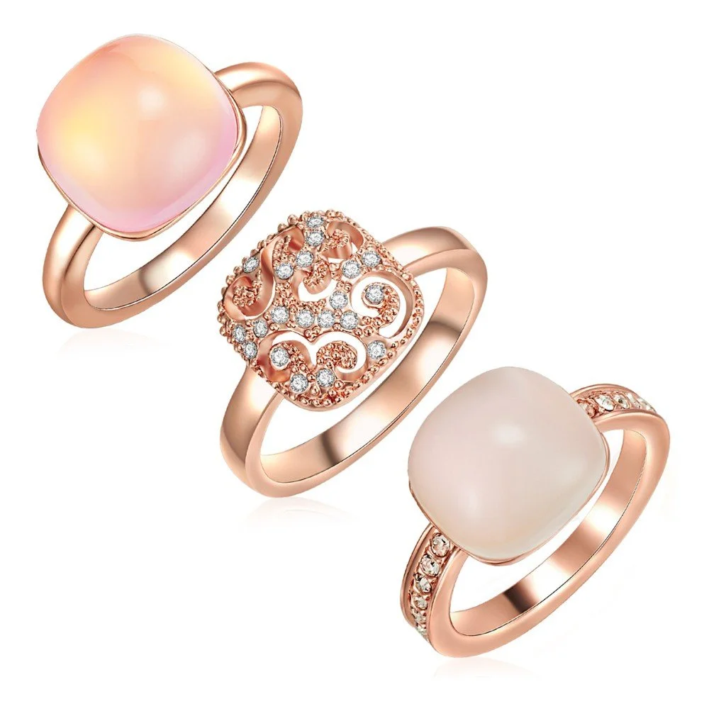 Sada 3 prstenů s krystaly Swarovski Lilly & Chloe Christia, vel. 52 v:806222