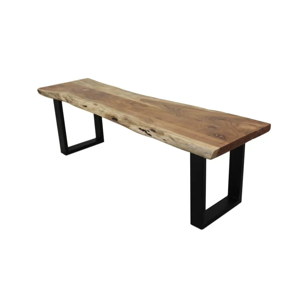 Lavice z neopracovaného dřeva a kovu HSM collection SoHo, délka 130 cm v:1042362