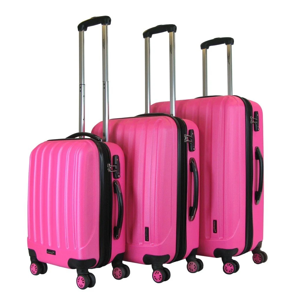 Sada 3 růžových cestovních kufrů Packenger Koffer v:843774