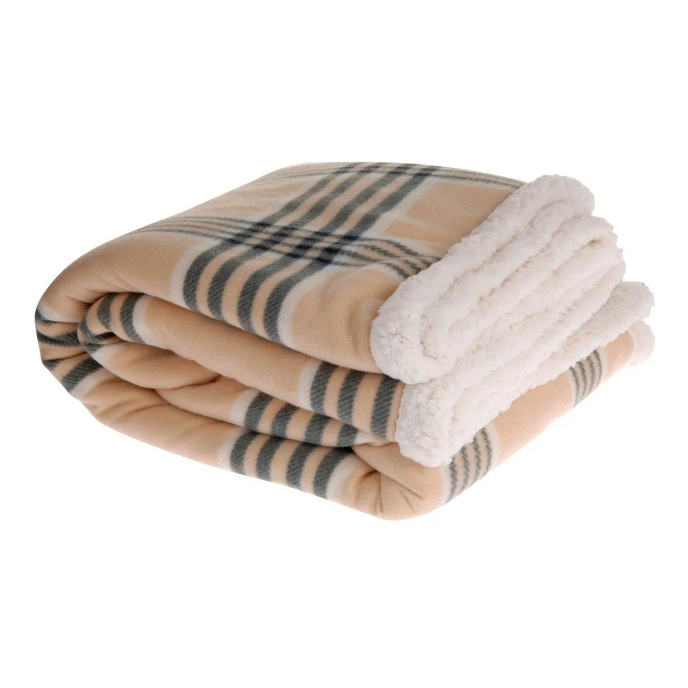 Deka s károvaným vzorem Home Collection Beige, 130 x 150 cm v:727108