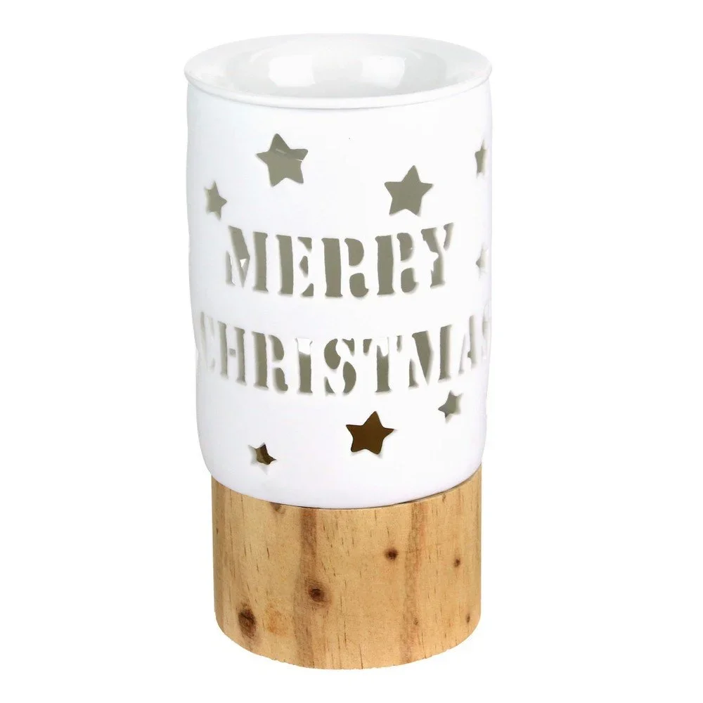 Keramický svícen s dřevěným podstavcem Le Studio Merry Xmas Burner v:1170358