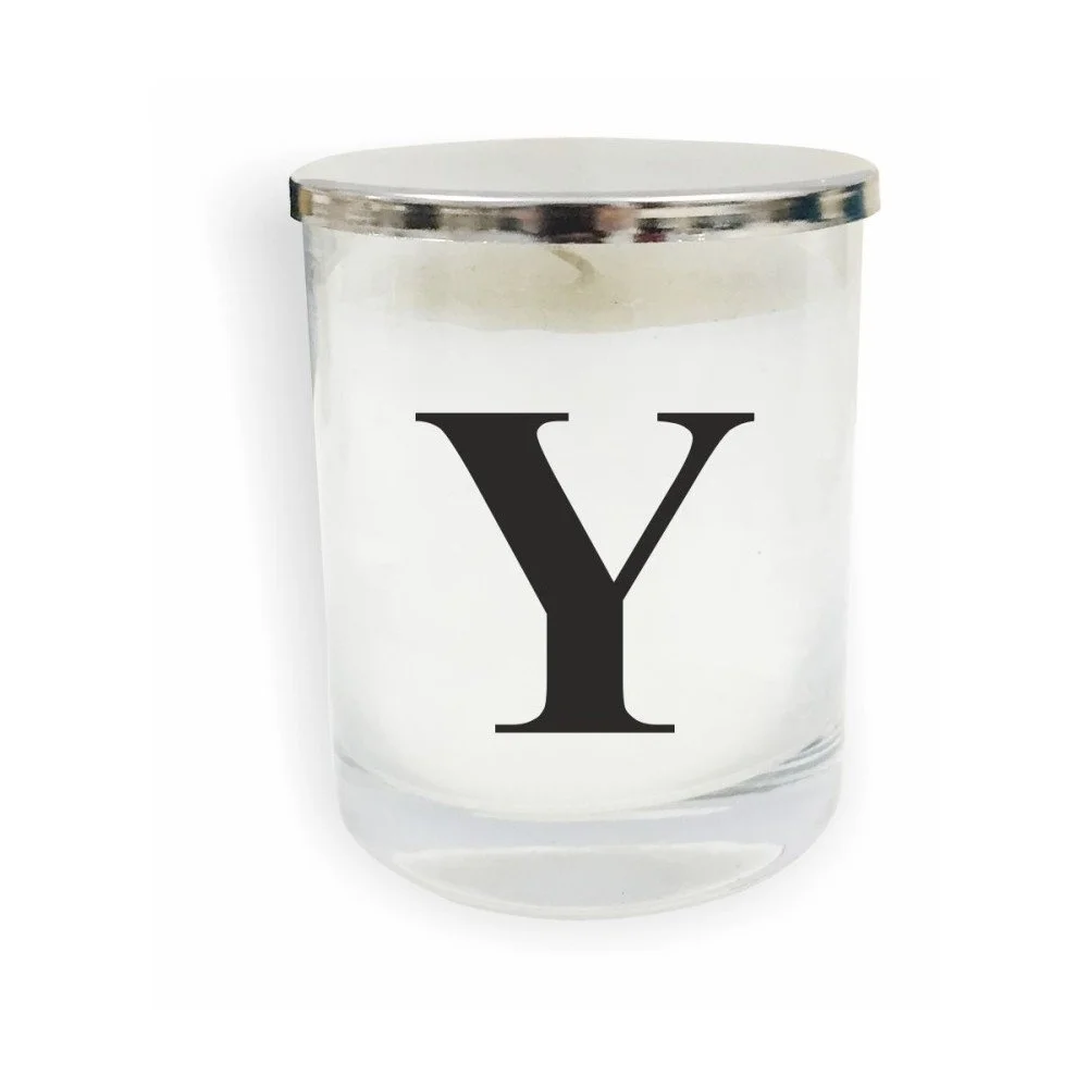 Bílo-černá svíčka North Carolina Scandinavian Home Decors Monogram Glass Candle Y v:1193314