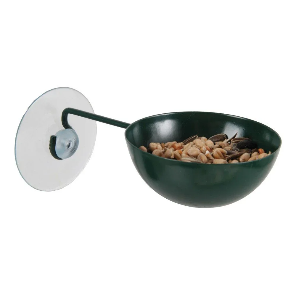Zelené kovové krmítko s přísavkou na okno Esschert Design, ⌀ 7 cm v:967384
