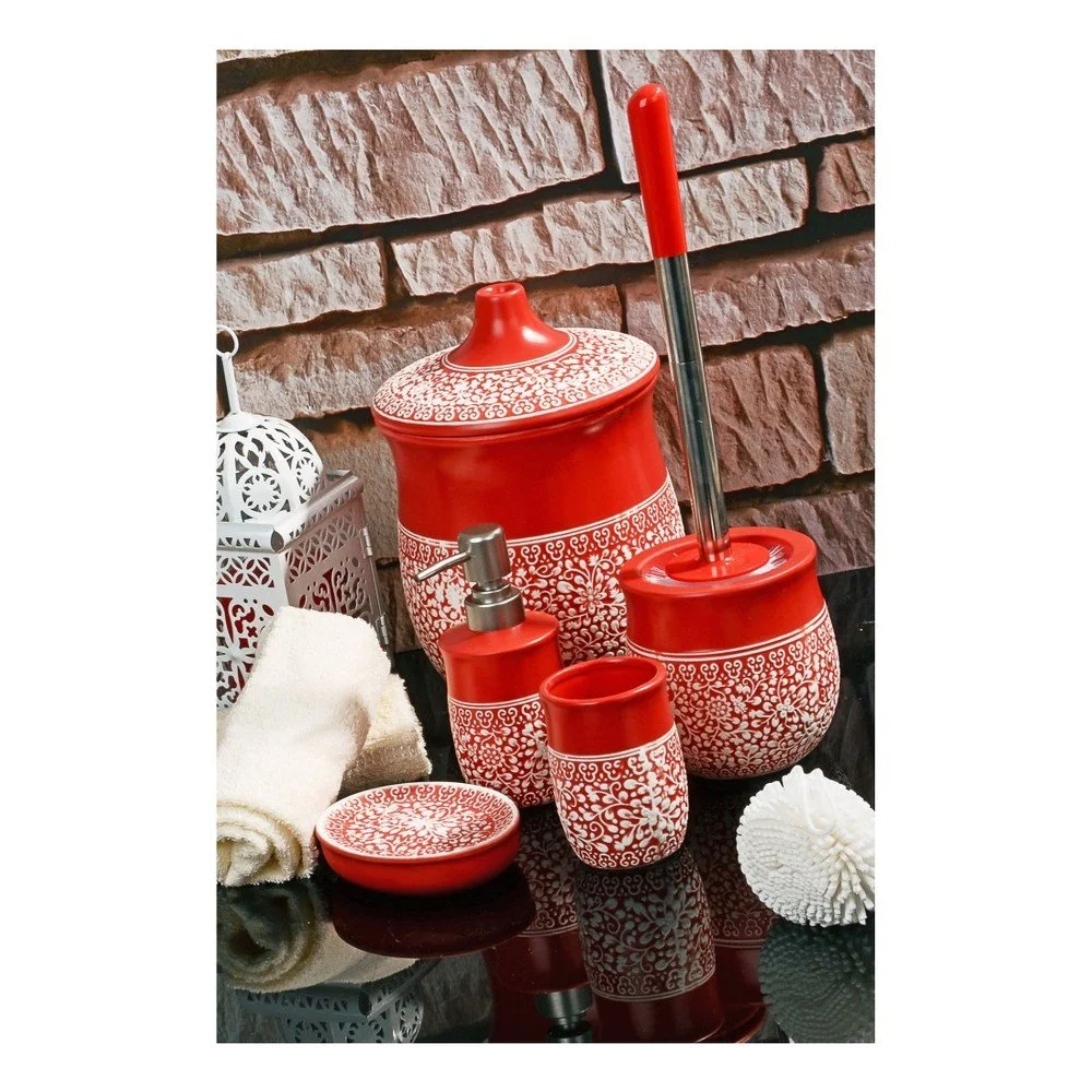 Set červených koupelnových doplňků Mediterranean v:1104986
