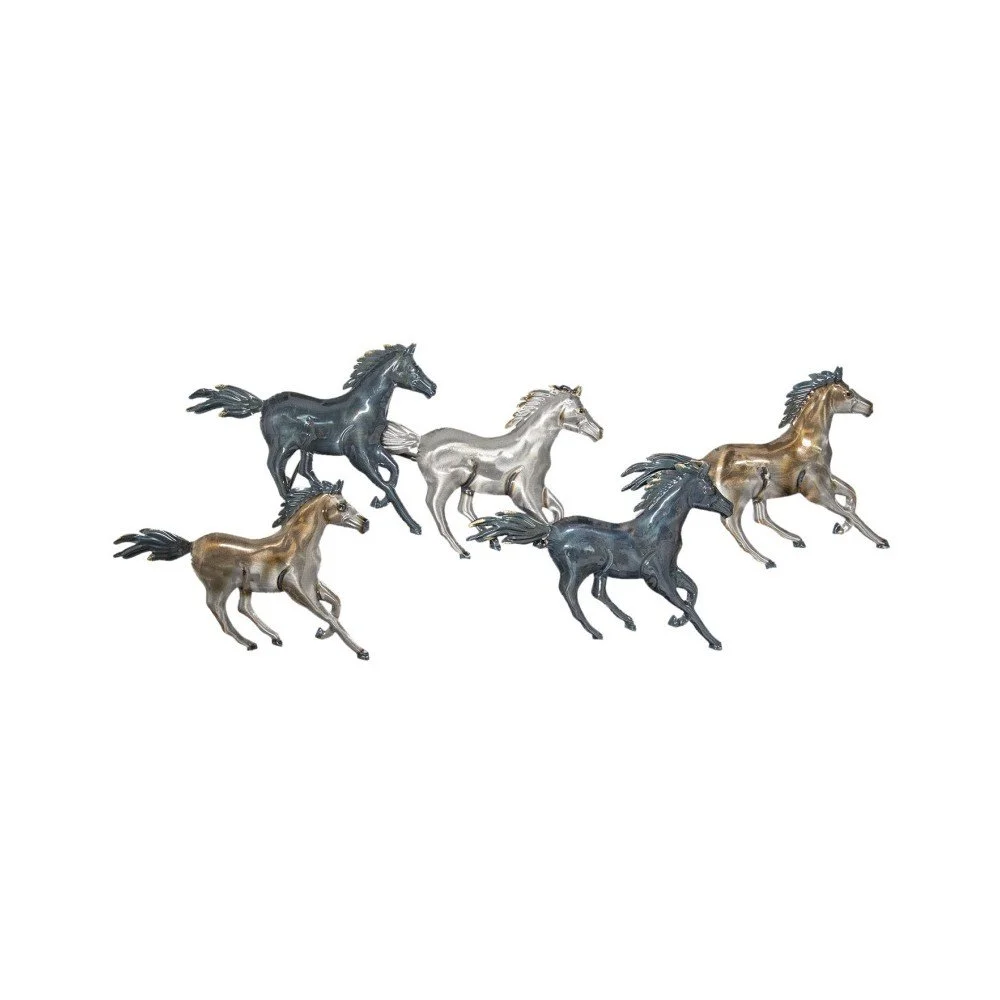 Kovová nástěnná dekorace Clayre & Eef Chevaux v:1292016