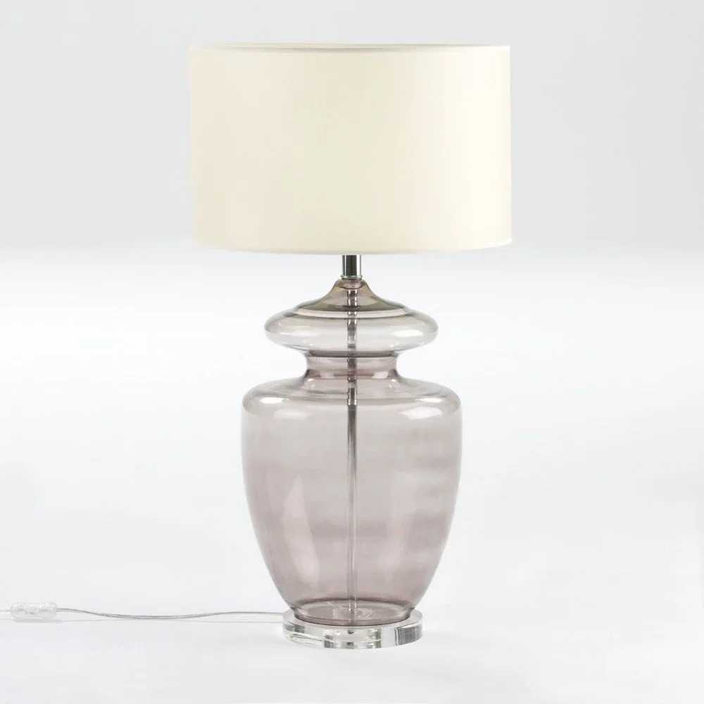 Stolní lampa z kouřového skla bez stínidla Thai Natura, výška 57 cm v:1085472