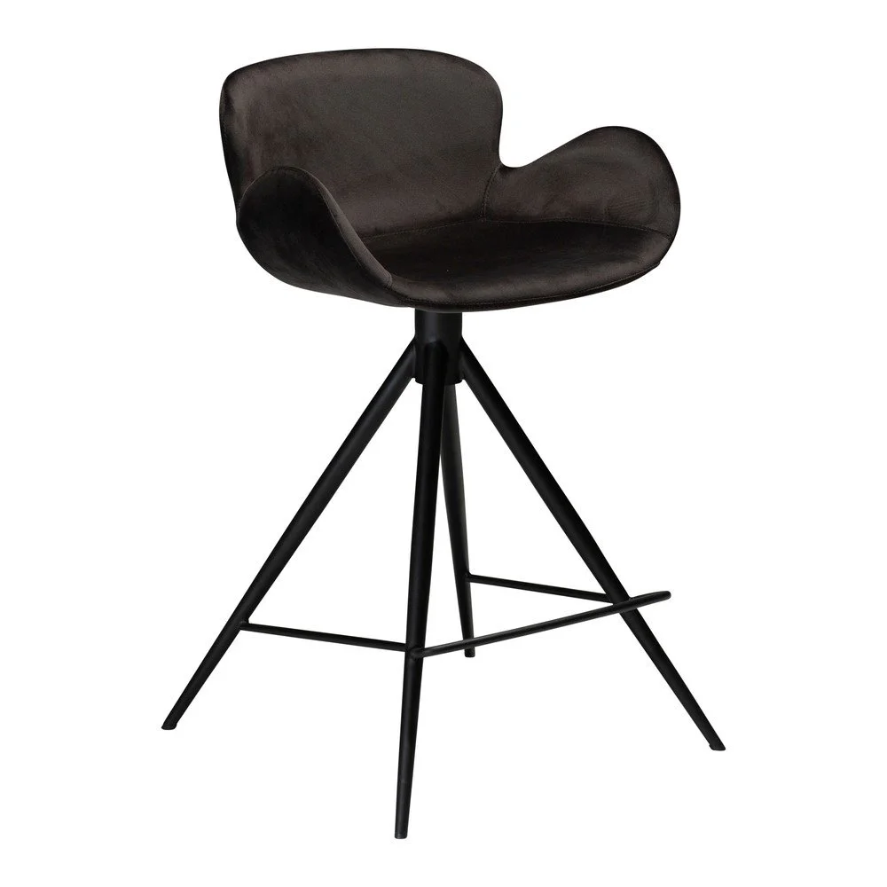 Černá barová židle DAN–FORM Denmark Gaia Velvet, výška 87 cm v:1243928