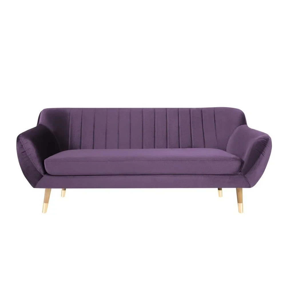 Fialová sametová pohovka Mazzini Sofas Benito, 188 cm v:1059558