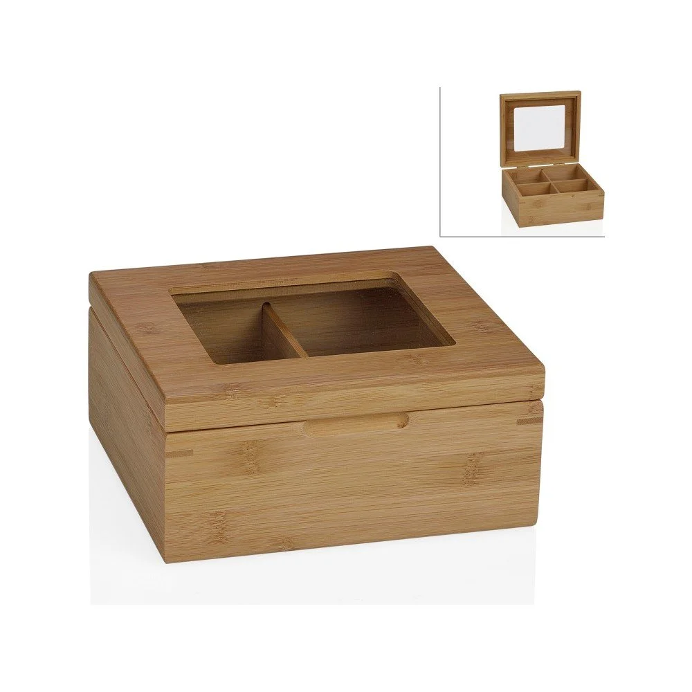 Dřevěný box na čaj Andrea House Bamboo Tea, 20 x 18 cm v:839026