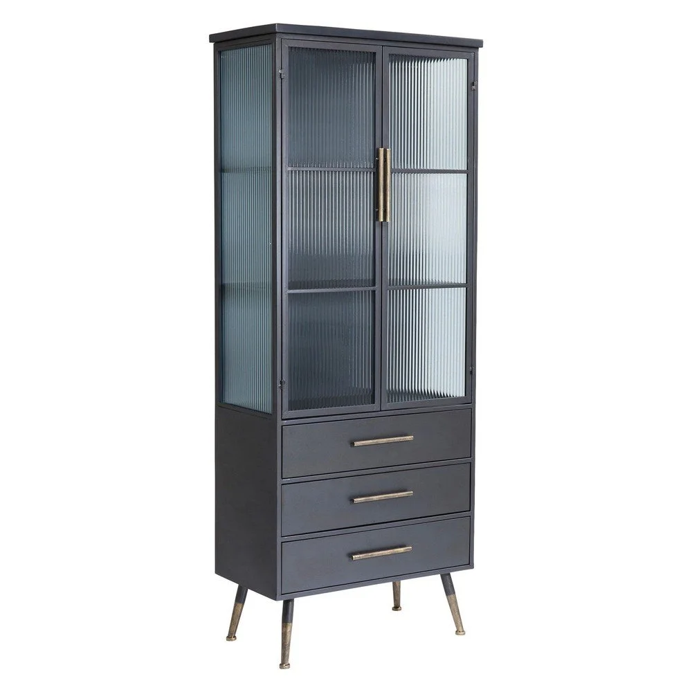 Černá vitrína Kare Design La Gomera, výška 180 cm v:1363969