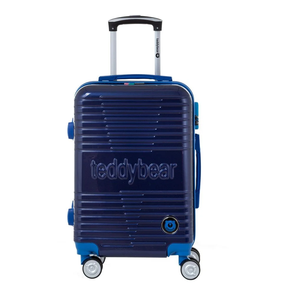 Tmavě modrý cestovní kufr na kolečkách s kódovým zámkem Teddy Bear Varvara, 44 l v:1154372