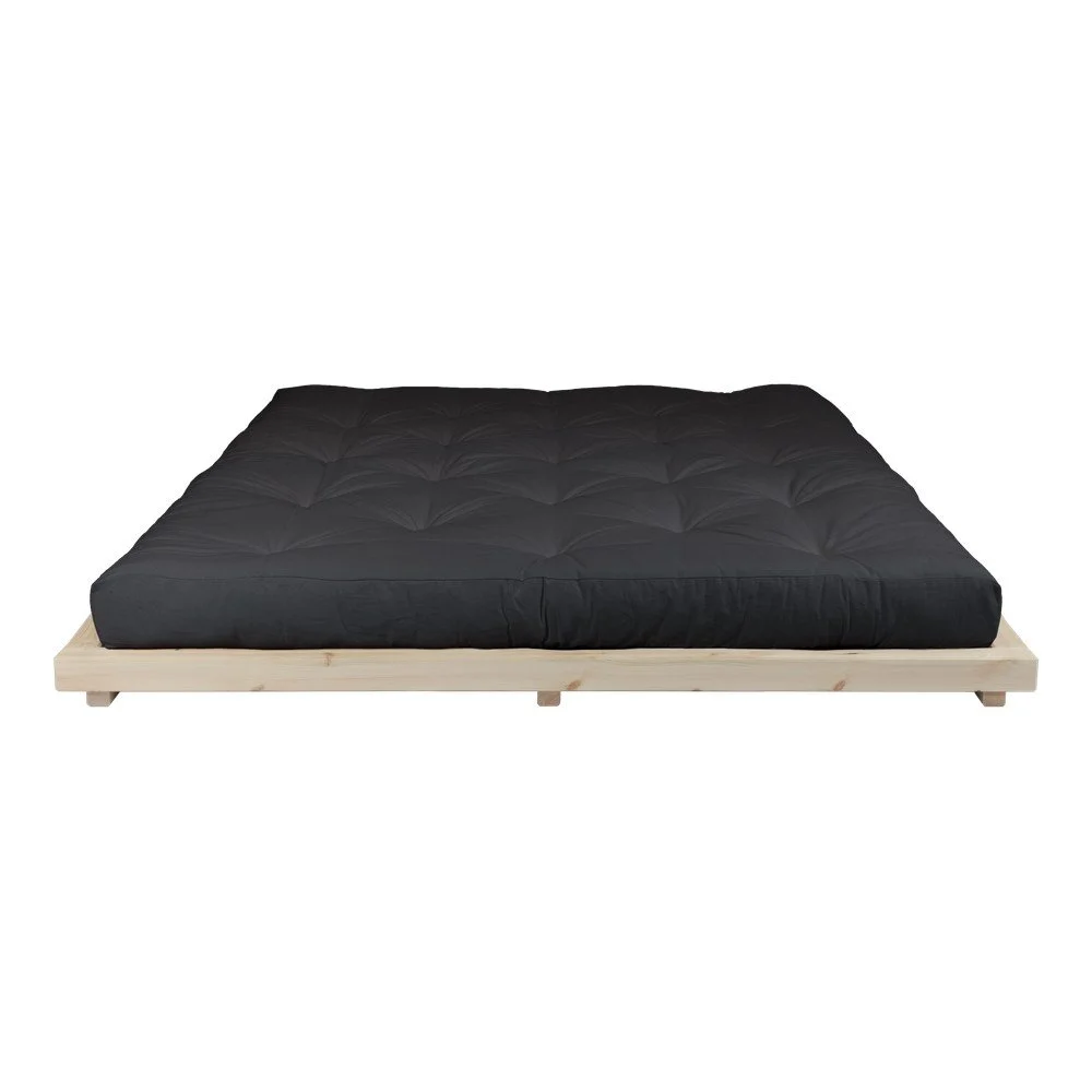 Dvoulůžková postel z borovicového dřeva s matrací Karup Design Dock Comfort Mat Natural Clear/Black, 180 x 200 cm v:1308958