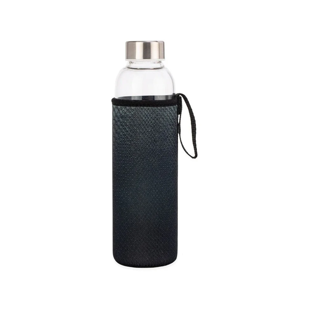 Skleněná láhev na vodu s černým obalem Kikkerland Snake, 600 ml v:1214780