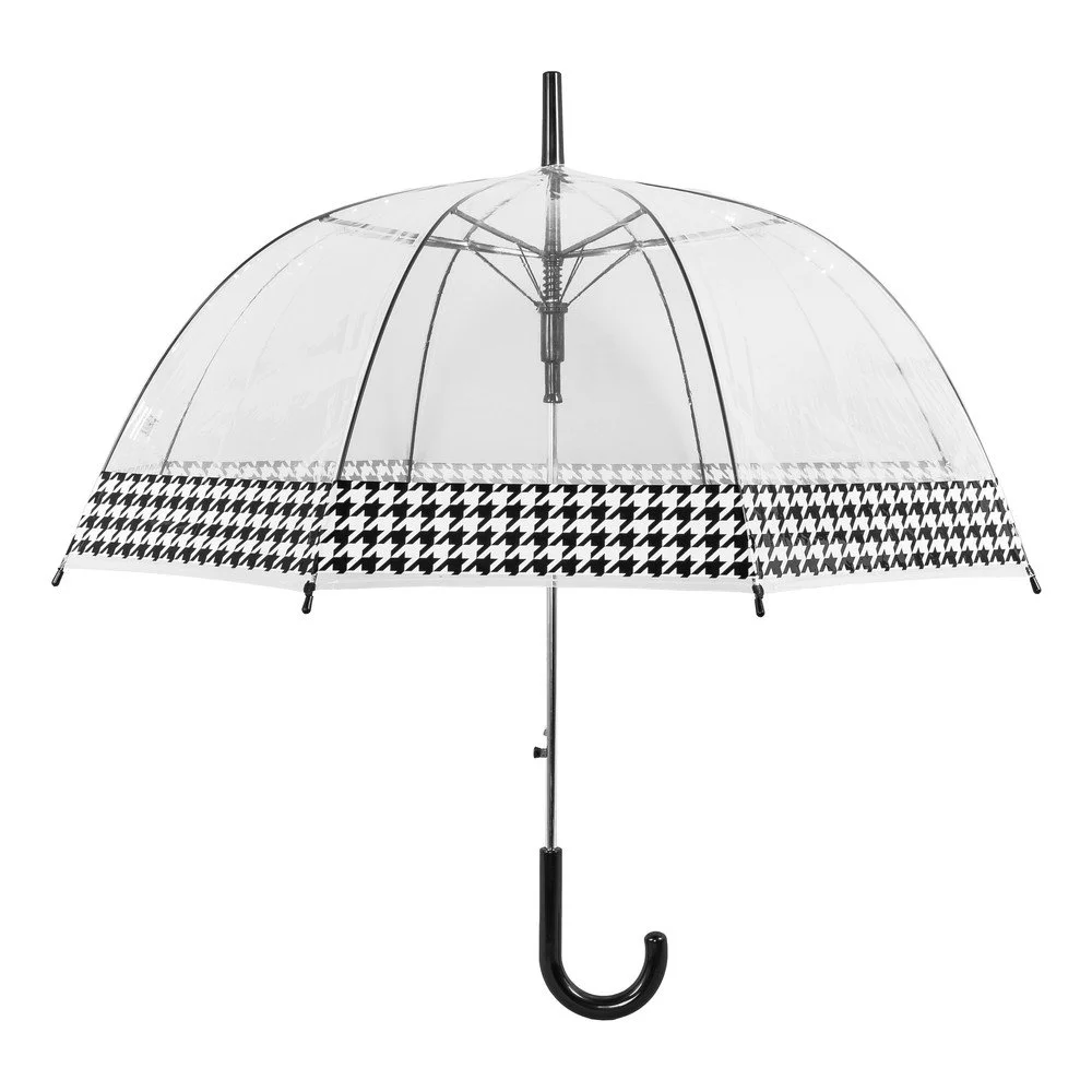 Transparentní větruodolný holový deštník s automatickým otevíráním Ambiance Dog Stooth, ⌀ 84 cm v:1361451