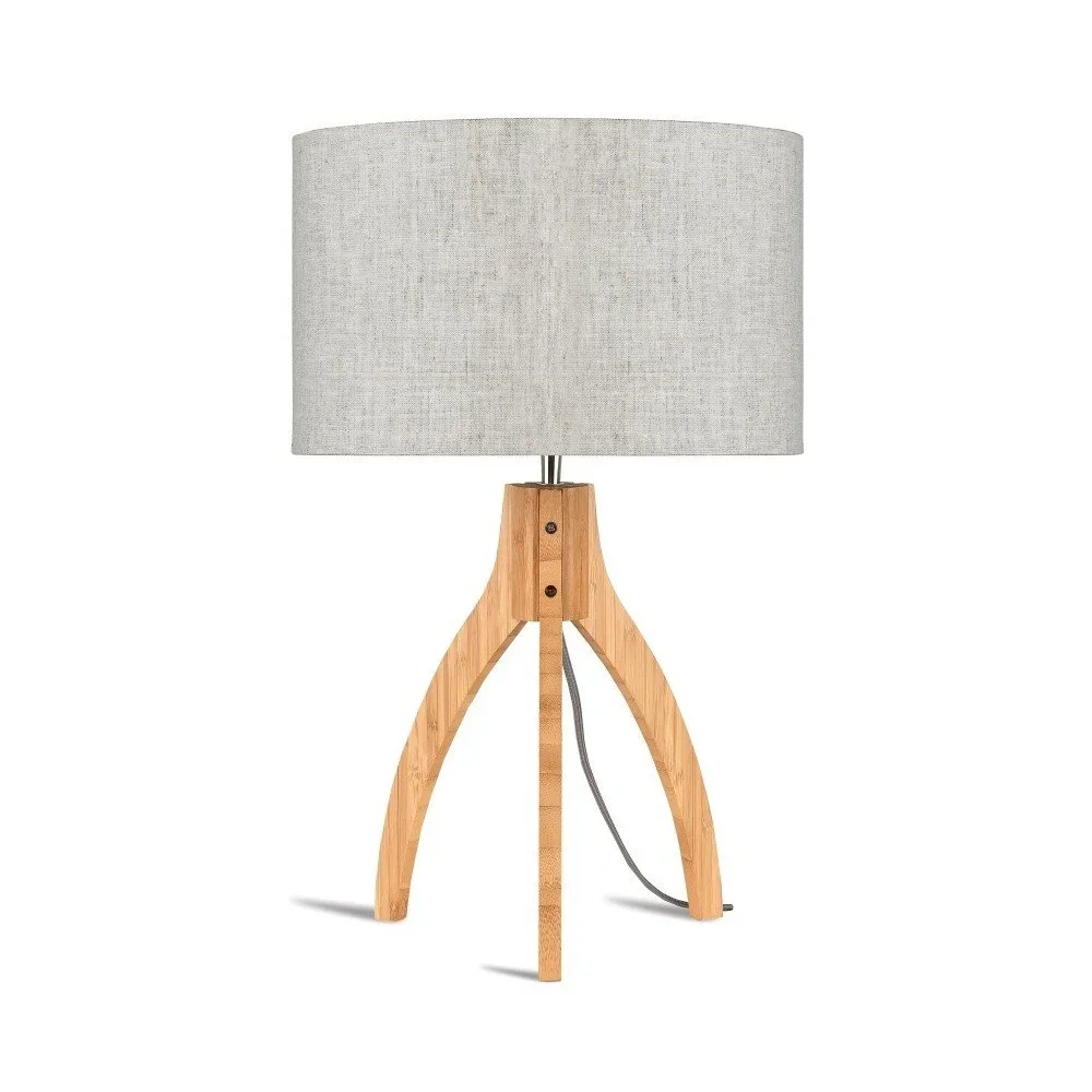 Stolní lampa se světle béžovým stínidlem a konstrukcí z bambusu Good&Mojo Annapurna v:928004