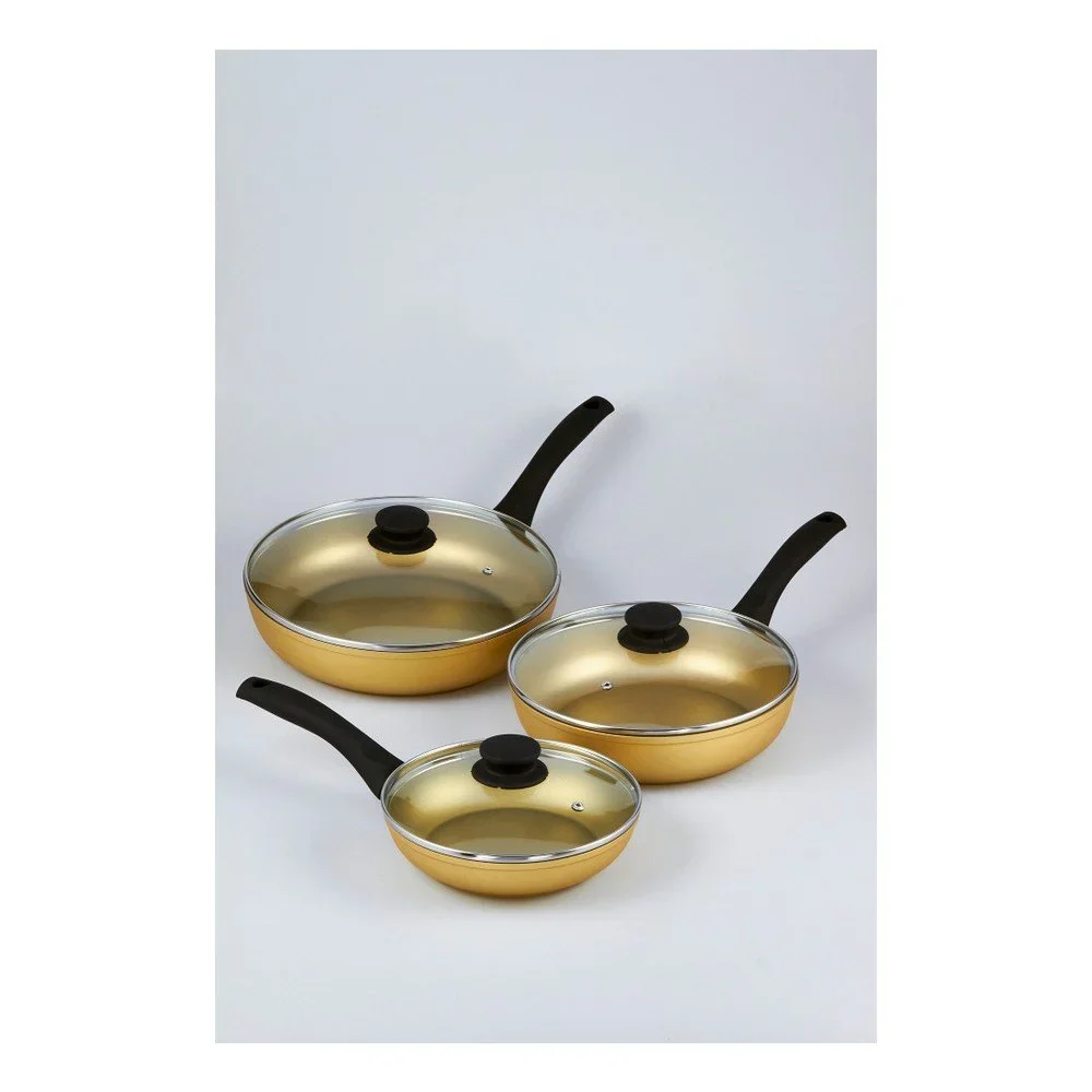 Sada 3 pánví s pokličkami Bisetti Stonegold Black Handles v:705922
