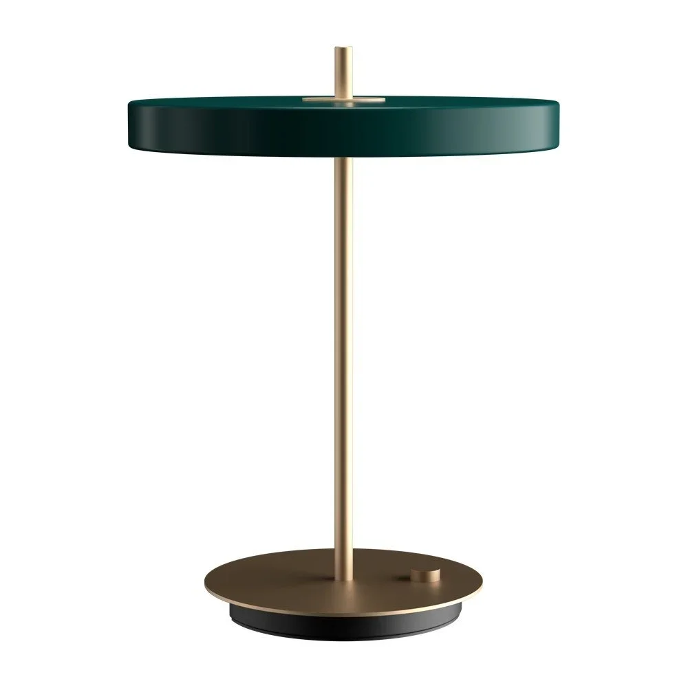 Tmavě zelená LED stmívatelná stolní lampa s kovovým stínidlem Asteria Table – UMAGE v:1630212