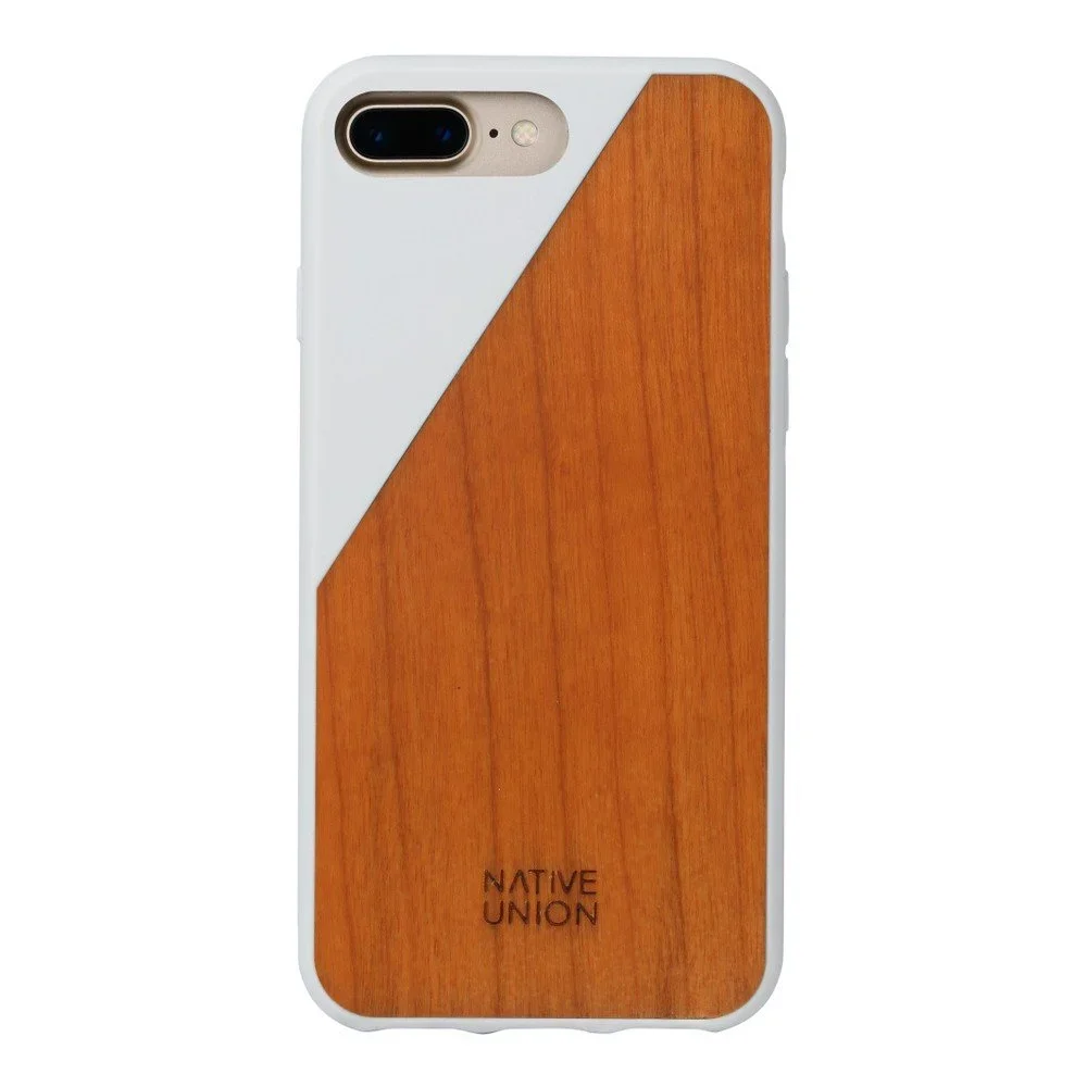 Bílý obal na mobilní telefon s dřevěným detailem pro iPhone 6 a 6S Plus Native Union Clic Wooden v:1166066 Bílý obal na mobilní telefon s dřevěným detailem pro iPhone 6 a 6S Plus Native Union Clic Wooden v:1166066