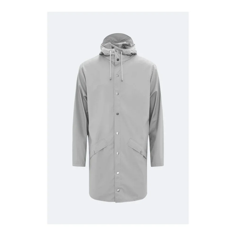 Šedá unisex bunda s vysokou voděodolností Rains Long Jacket, velikost L / XL v:1123970