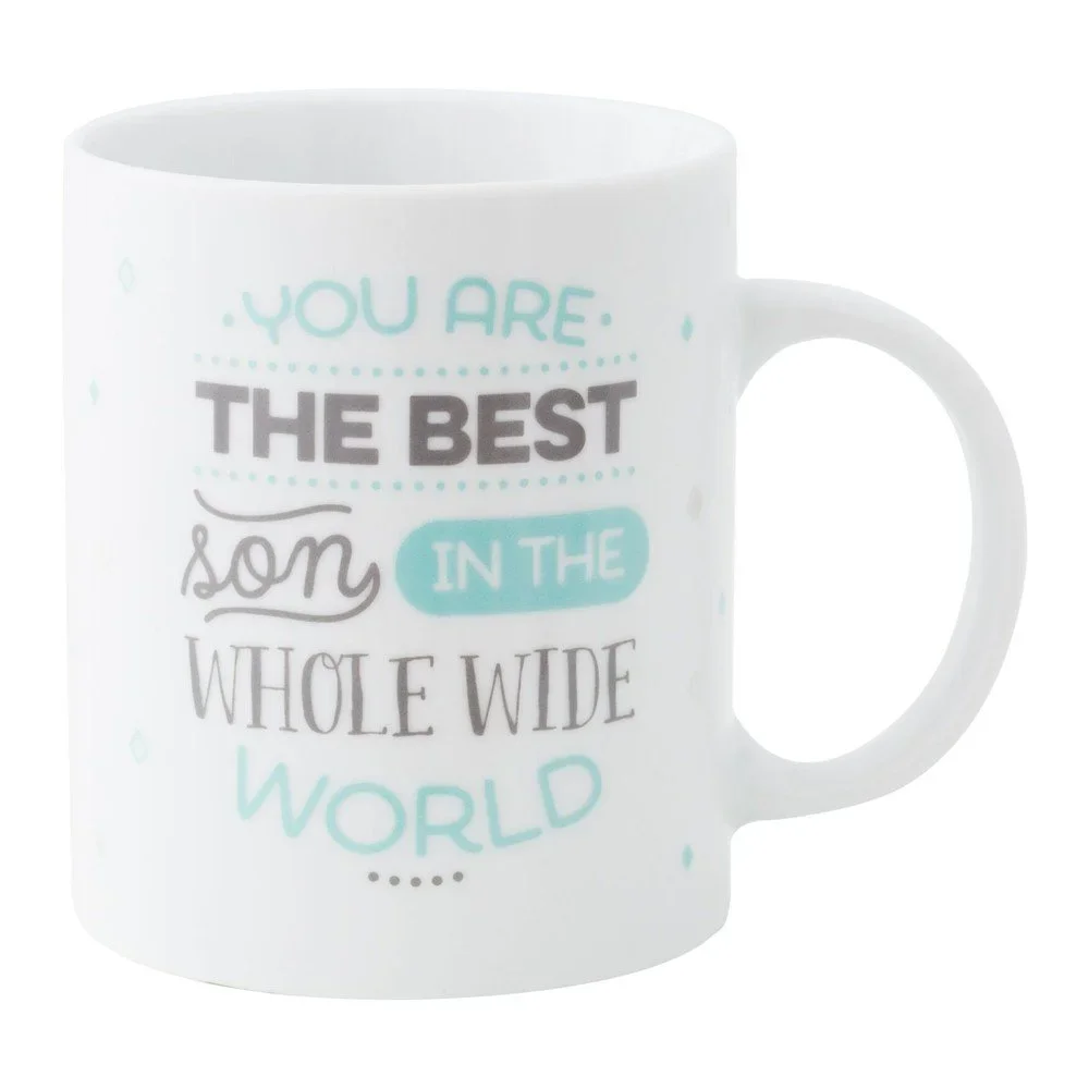 Bílý porcelánový hrneček Mr. Wonderful Best Son v:1215368