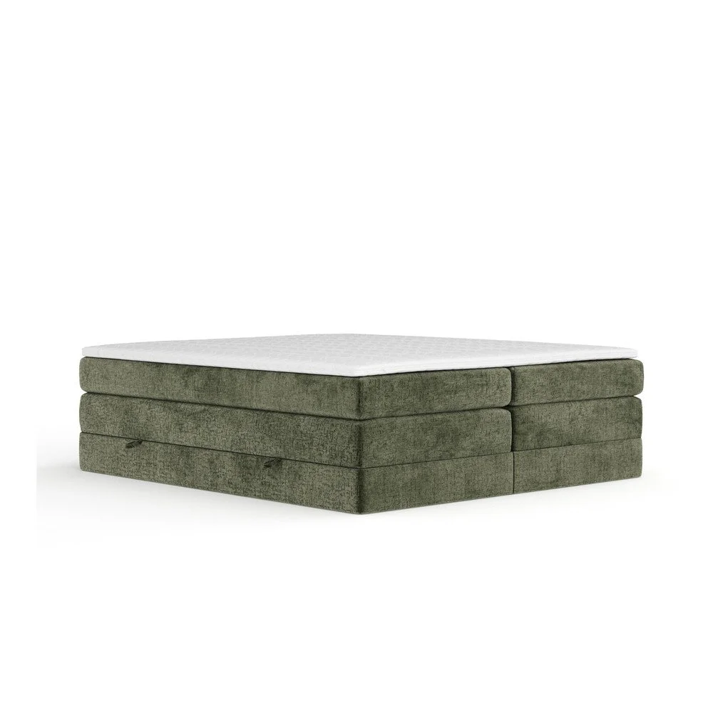 Tmavě zelená boxspring postel s úložným prostorem/bez čela 140x200 cm Juniper – Maison de Rêve v:1820180